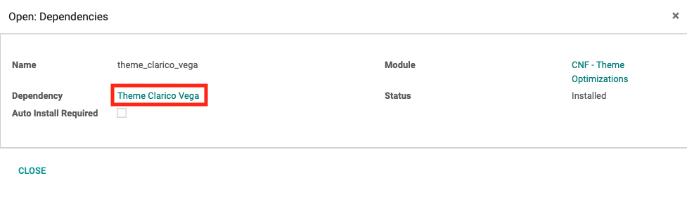 Dependency view