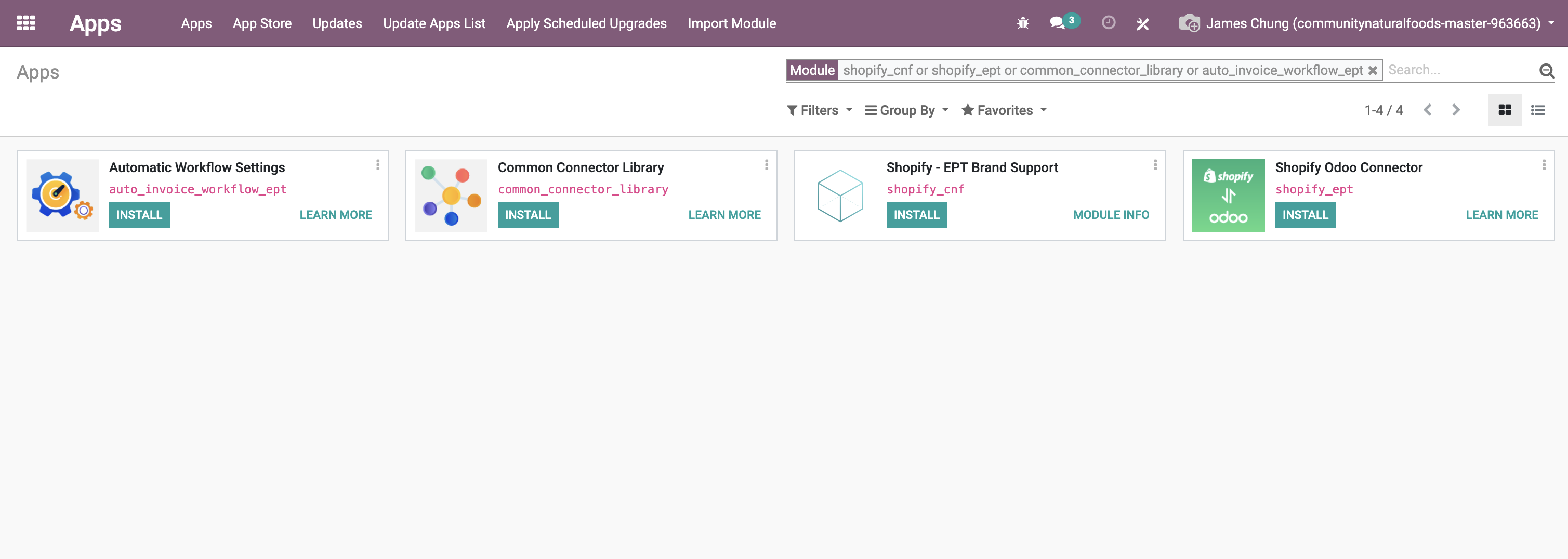 Shopify Modules Removed